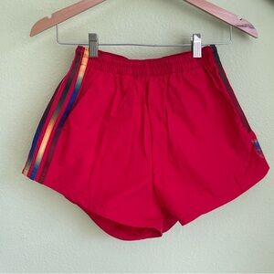 Adidas red women’s athletic shorts